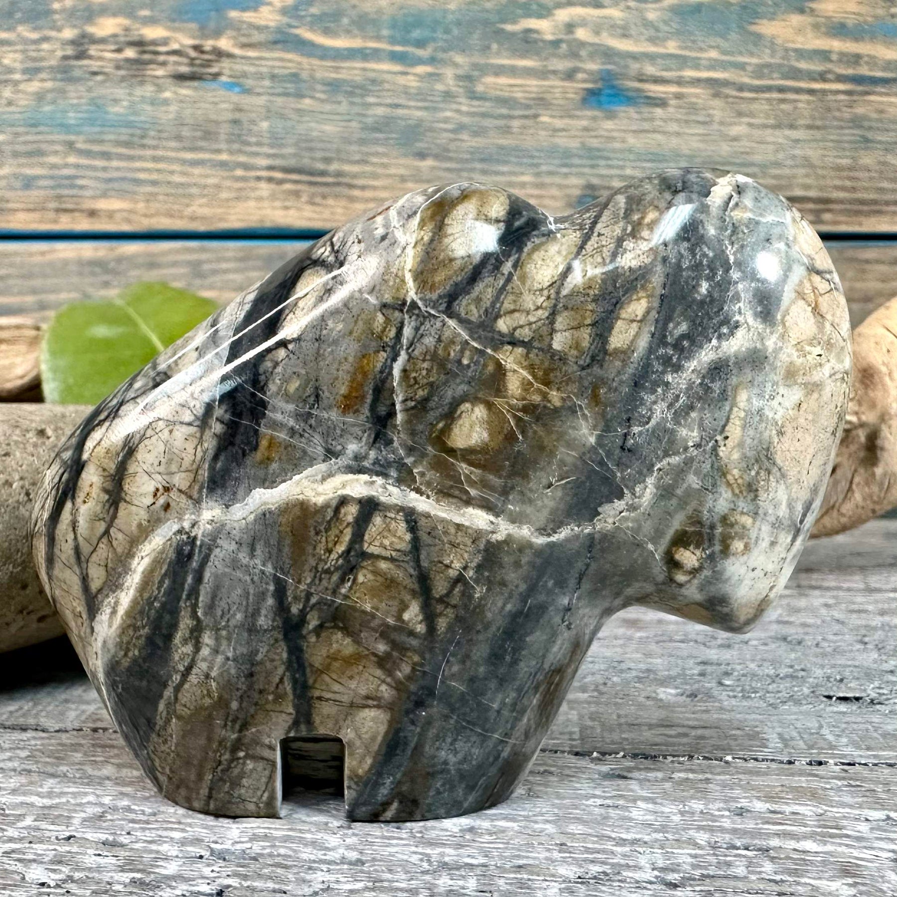 Silver Leaf Jasper carving