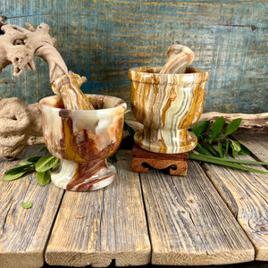 photo of calcite mortar and pestle