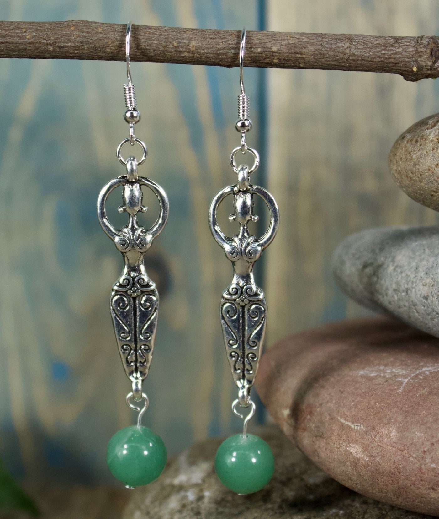 Green Aventurine Goddess Earrings