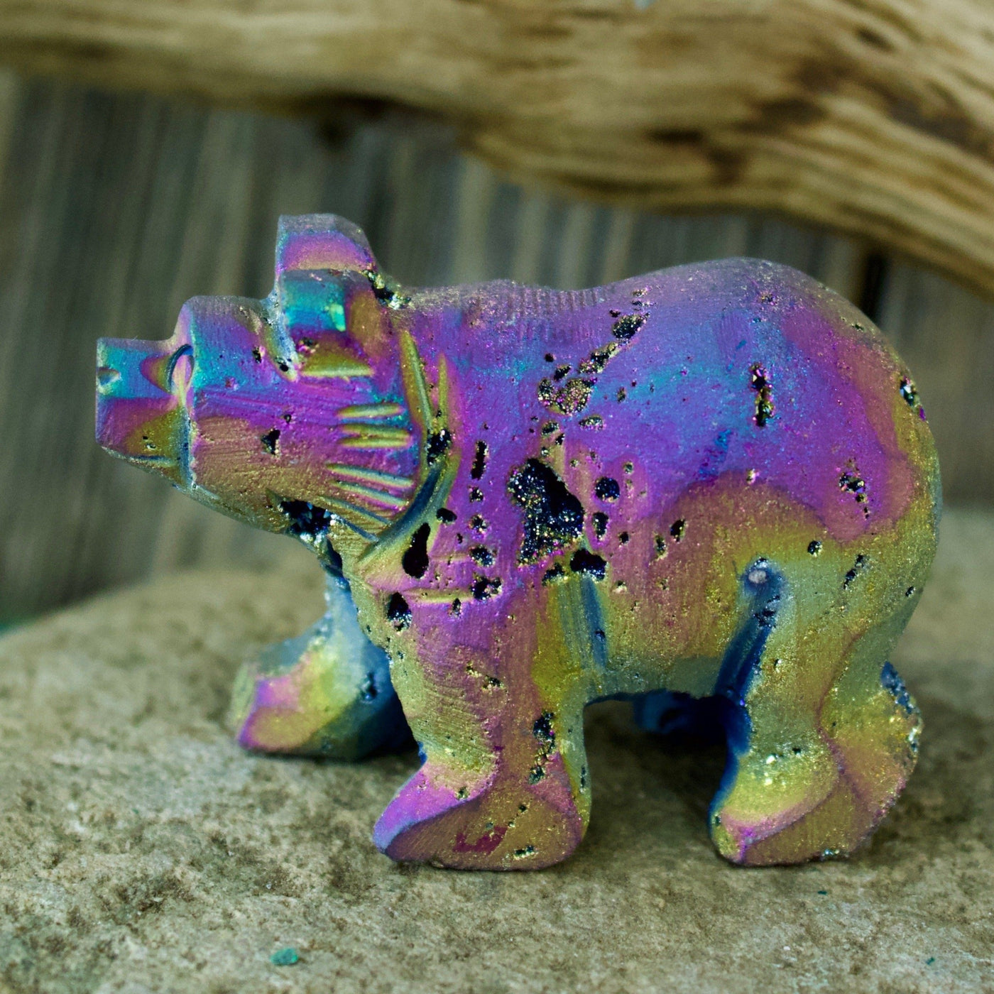 Titanium Druzy Bear