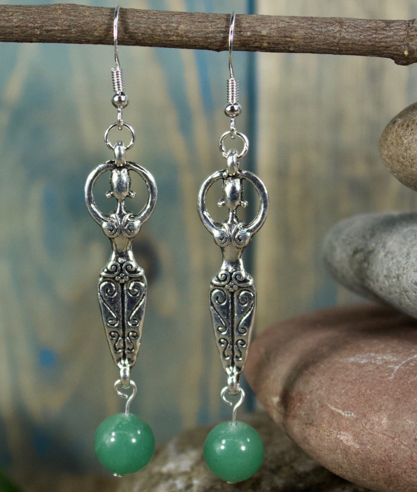 Green Aventurine Goddess Earrings