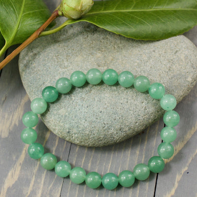 Green Aventurine Bracelet, 8mm Round Beads