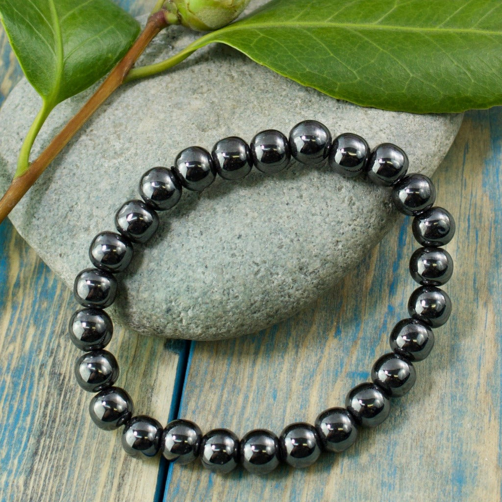 Hematite Bracelet, 8mm Round Beads