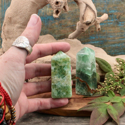 Green Calcite Obelisk  Medium - Small - Mini