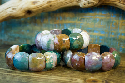 Rainbow Jasper Dome Bracelet