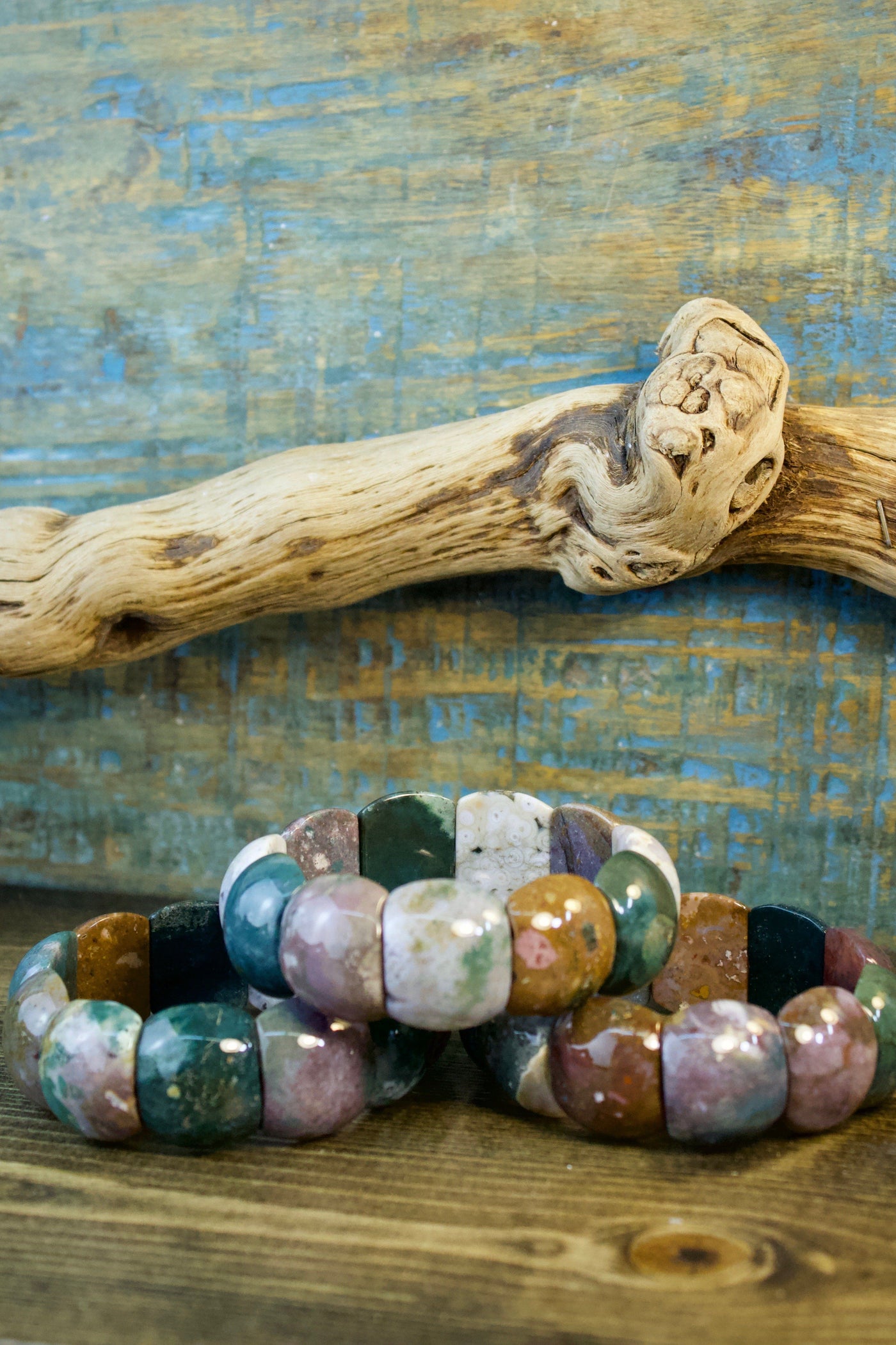 Rainbow Jasper Dome Bracelet