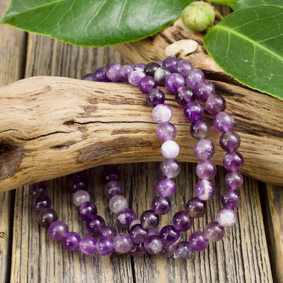 Amethyst Bracelet, 6mm Ball Beads