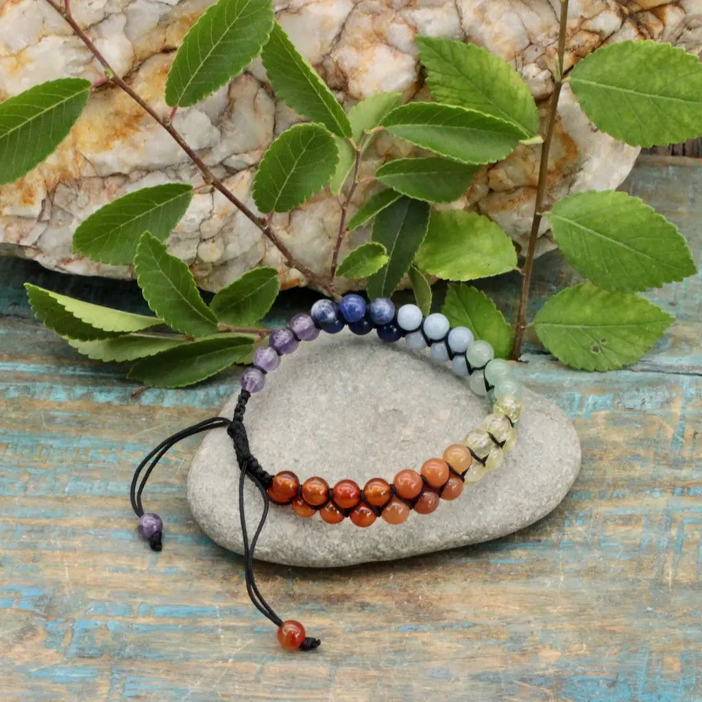 Woven Gemstone Chakra Bracelet