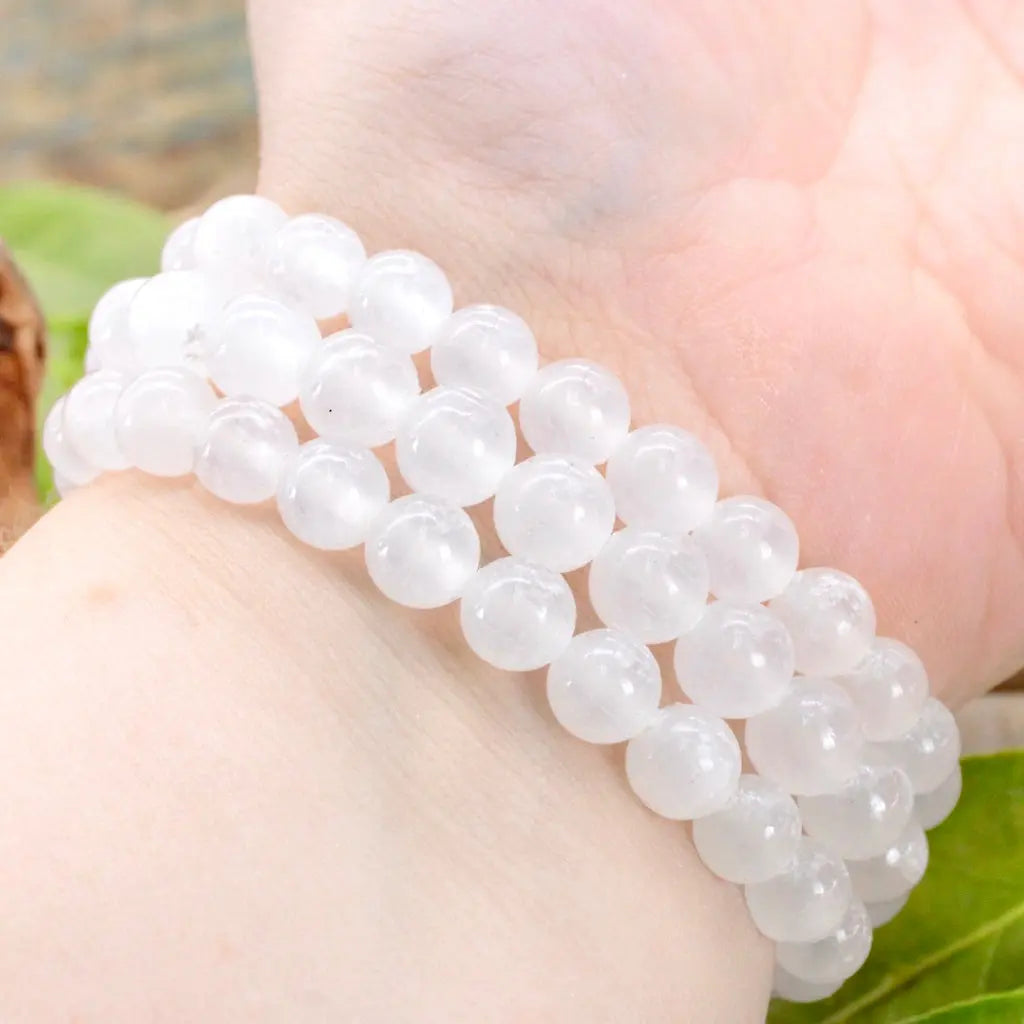 8mm Selenite Bracelet