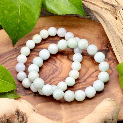 8mm Light Burmese Jade Bracelet