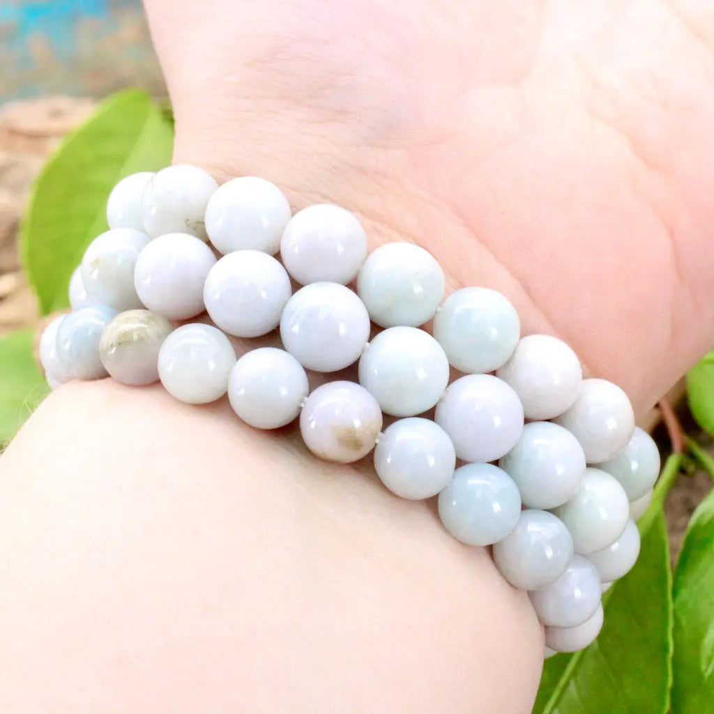 8mm Light Burmese Jade Bracelet