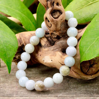 8mm Light Burmese Jade Bracelet