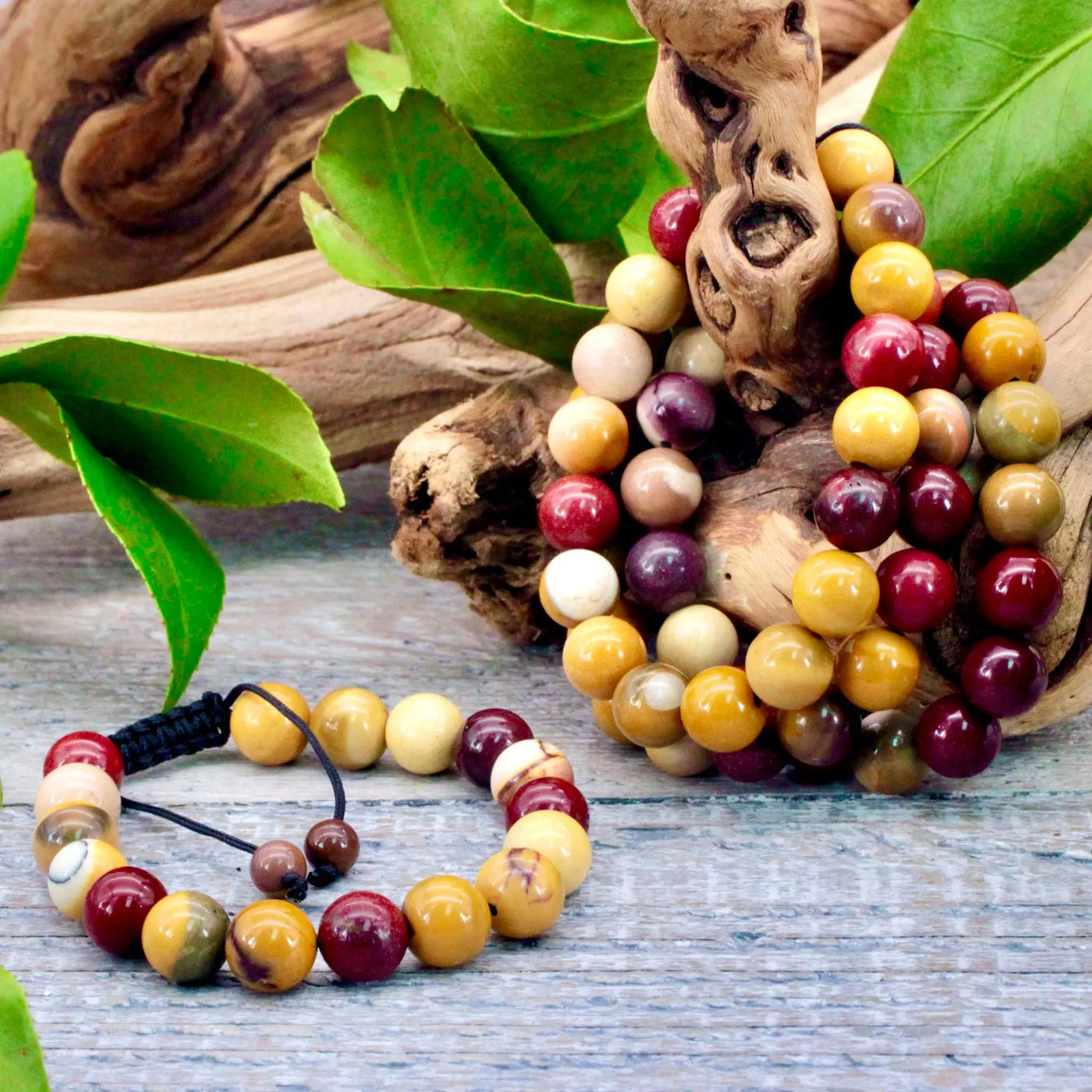 10mm Adjustable Mookaite Jasper Bracelet