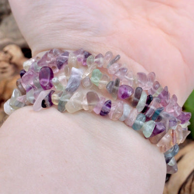 Rainbow Fluorite Chip Bracelet