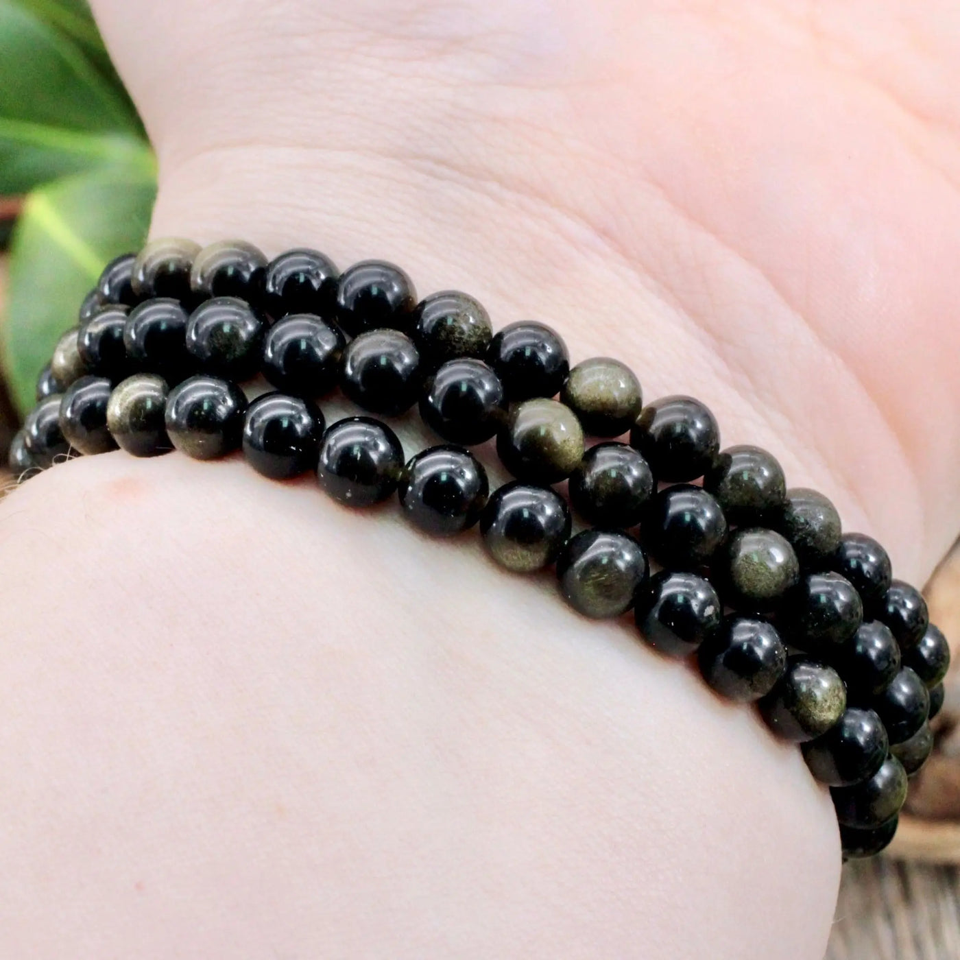 Golden Sheen Obsidian Bracelet - 6mm