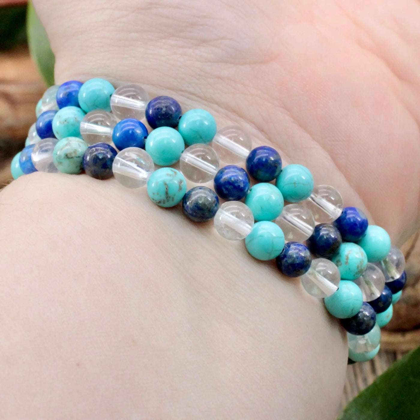 Turquoise, Lapis Lazuli and Quartz Bracelet