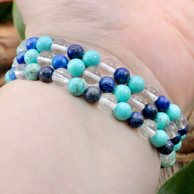 Turquoise, Lapis Lazuli and Quartz Bracelet