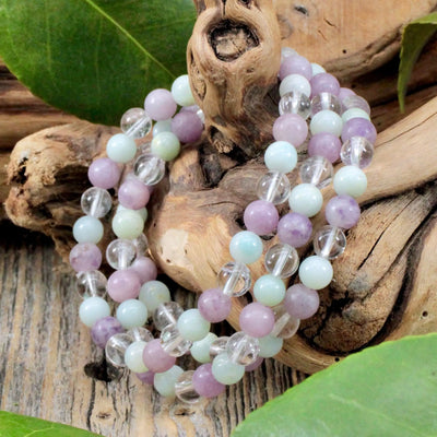 Amazonite, Lepidolite and Quartz Bracelet