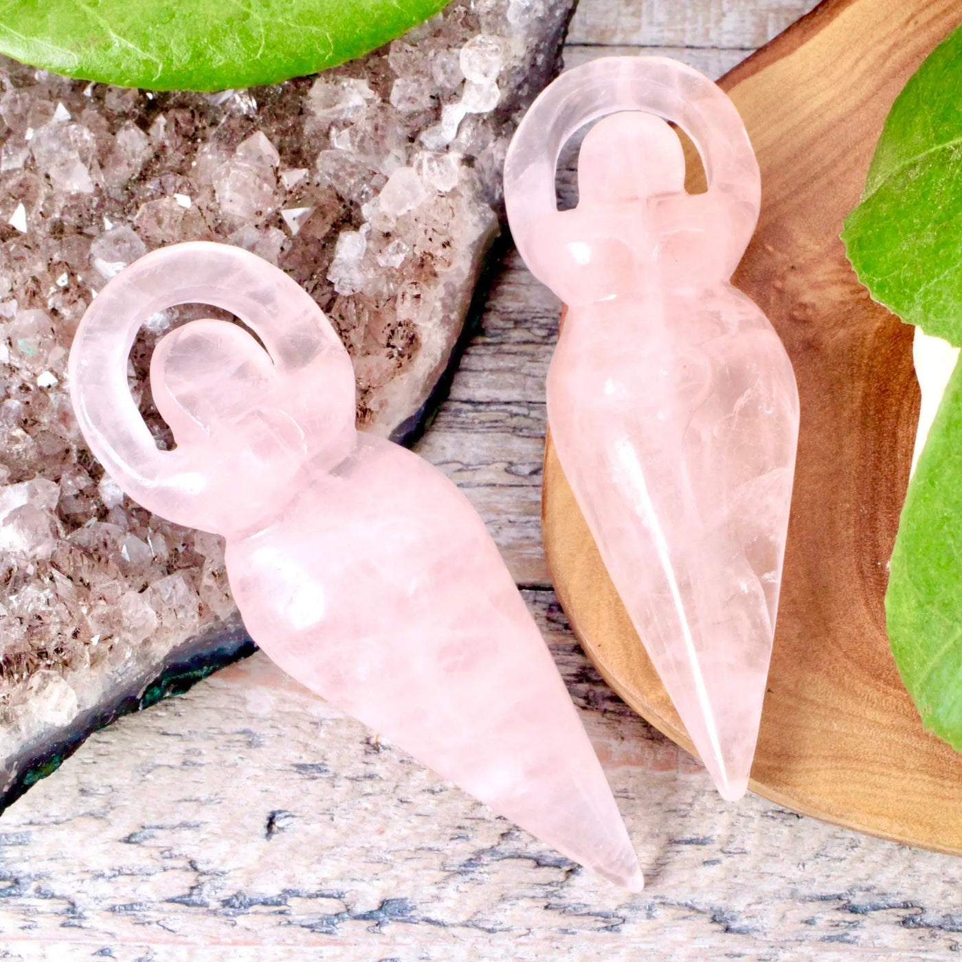 Rose Quartz Goddess Pendant