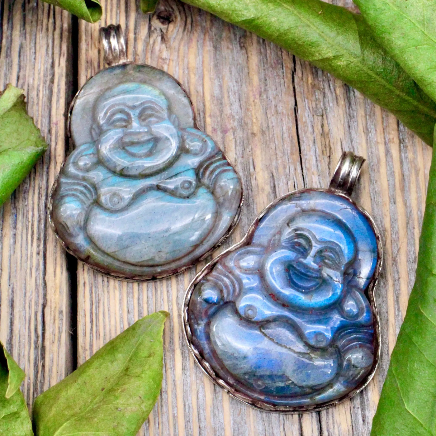 Labradorite Laughing Buddha Pendant