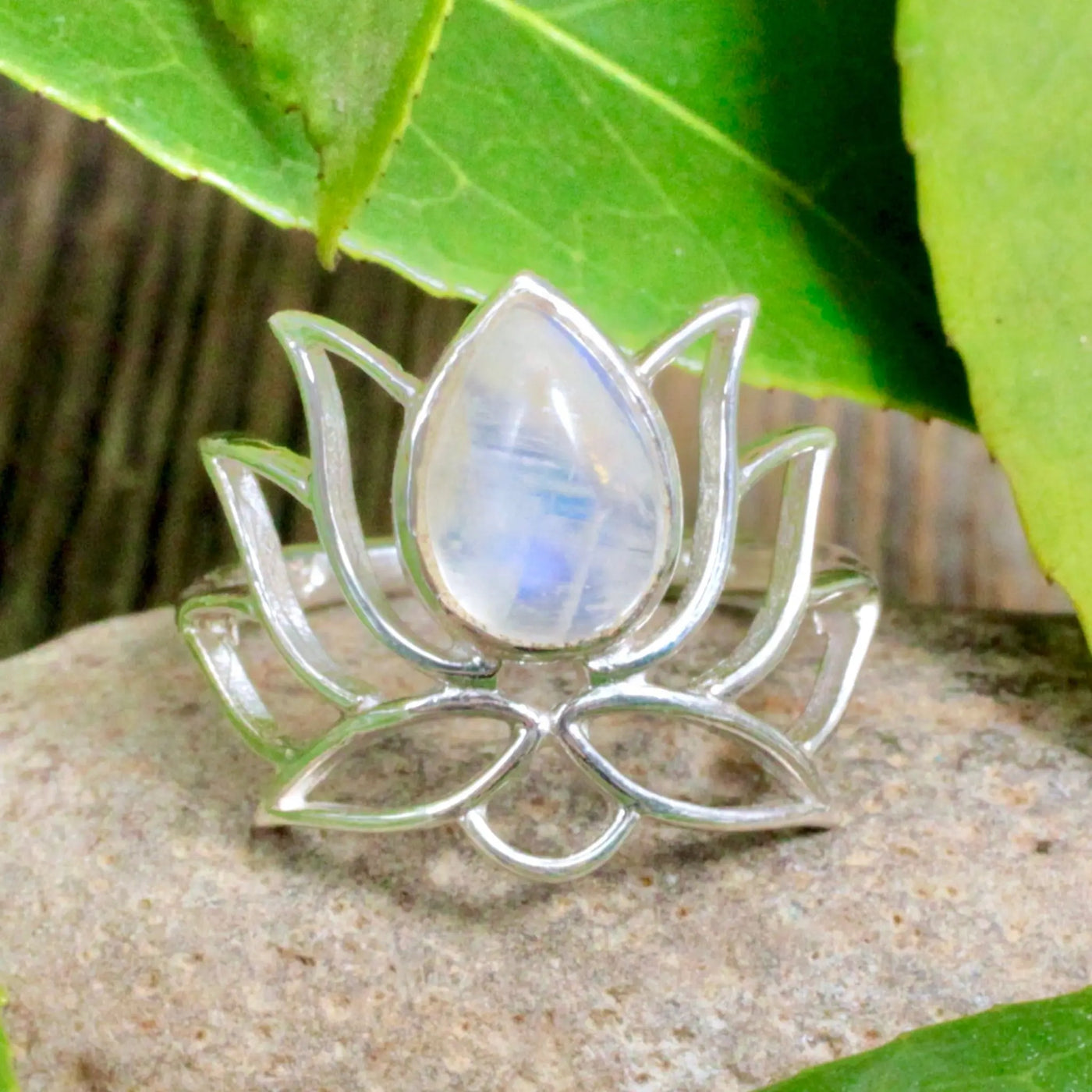 Moonstone Lotus Ring