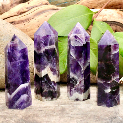 Small Chevron Amethyst Tower