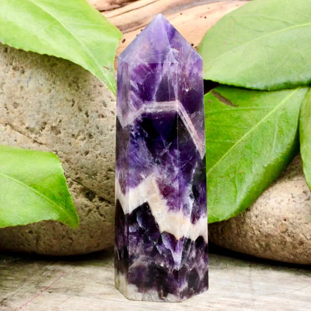 Small Chevron Amethyst Tower