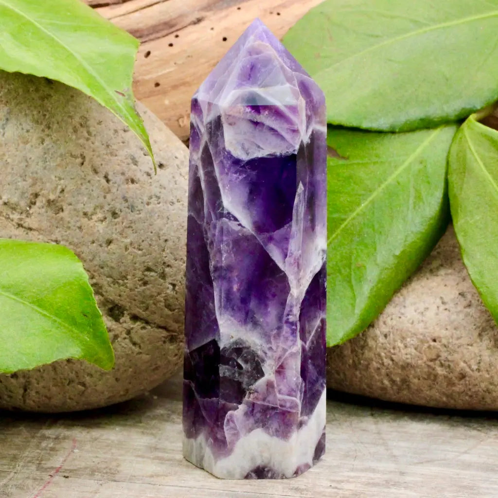 Small Chevron Amethyst Tower