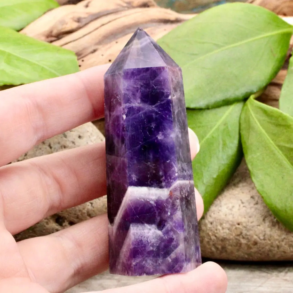 Small Chevron Amethyst Tower