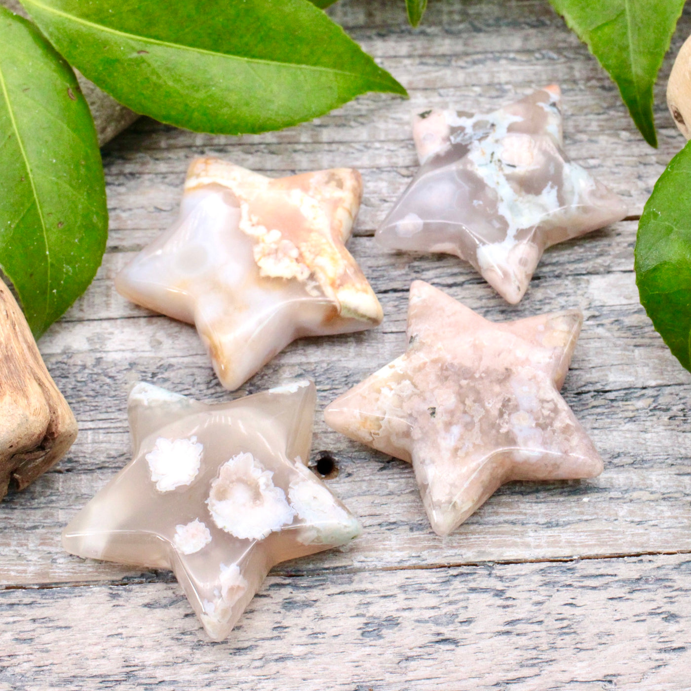 Flower Agate Star Carving