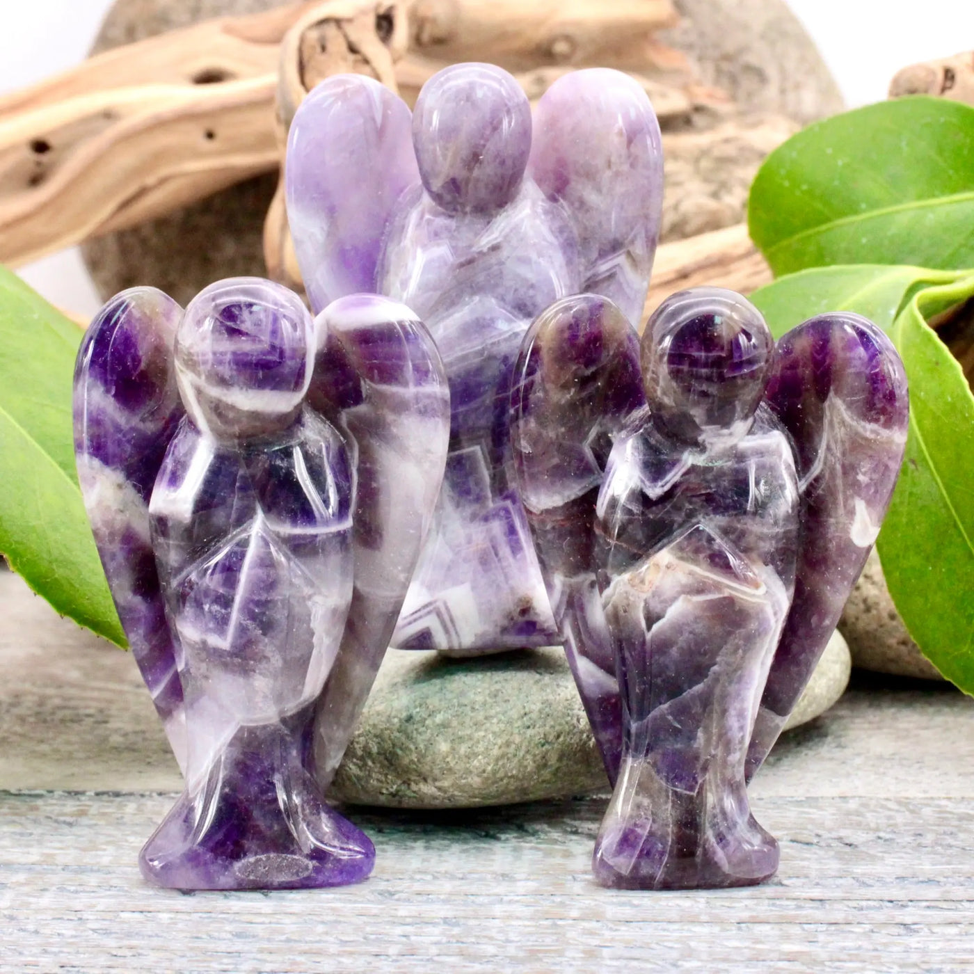 Chevron Amethyst Chunky Angel