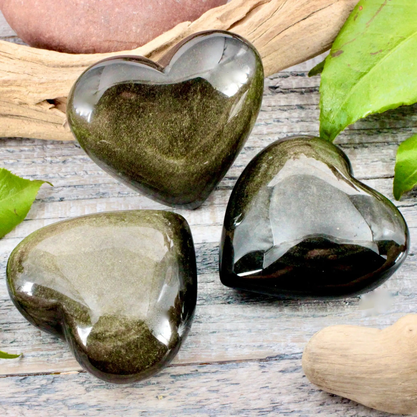 Small Golden Sheen Obsidian Heart