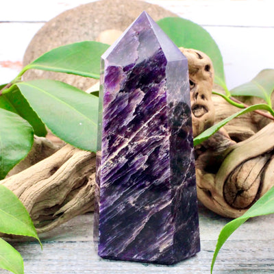 Dark AAA Grade Amethyst Tower