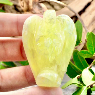 2" Green Calcite Angel