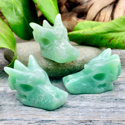 Green Aventurine Dragon Skull