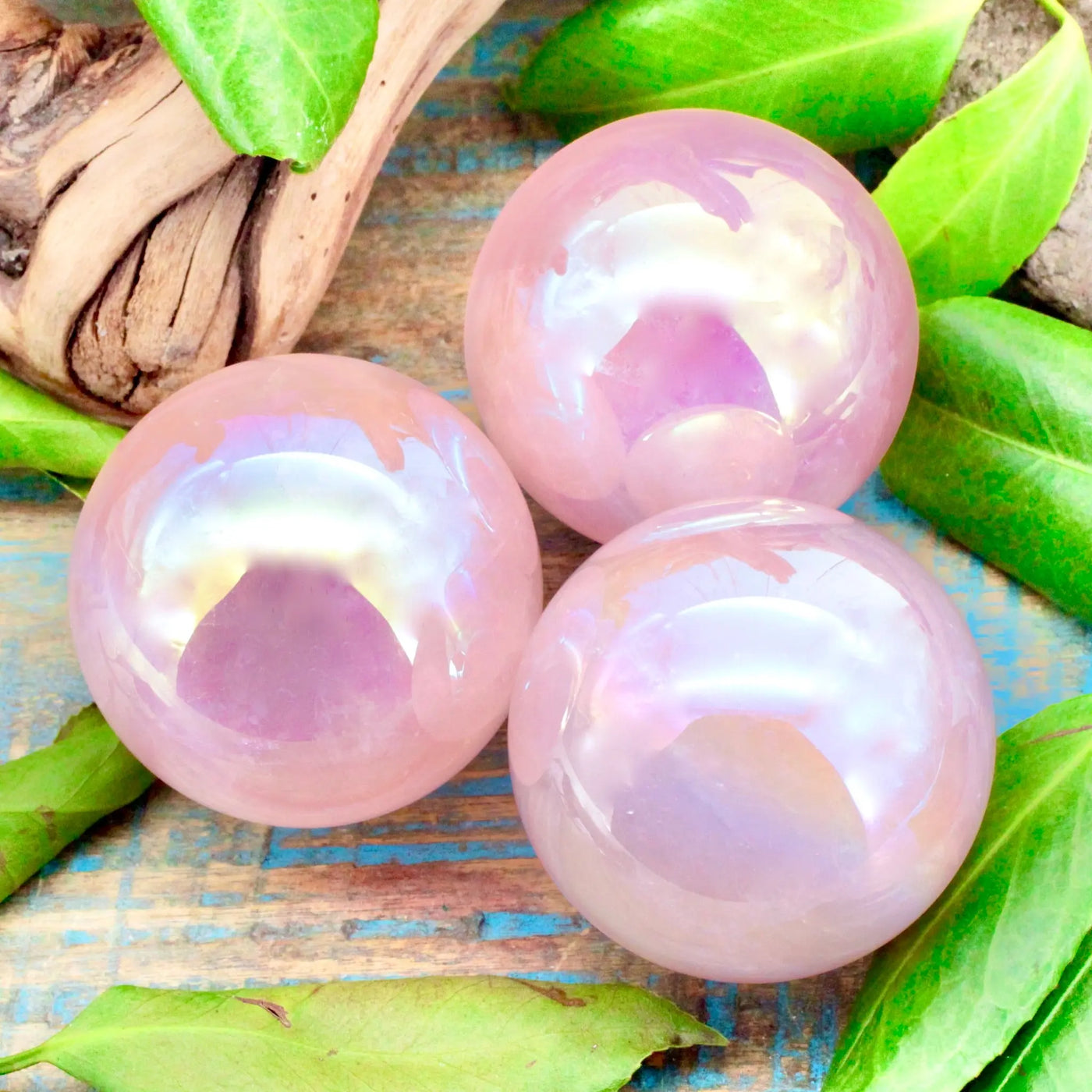 Pink Aura Rose Quartz Sphere