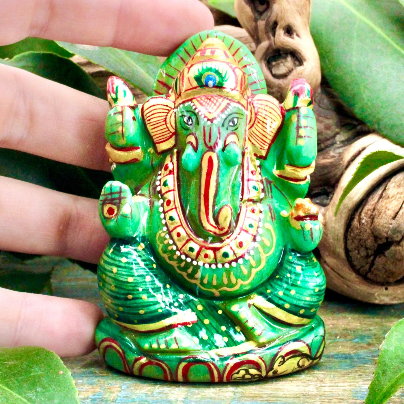 Hand Painted Jade Ganesha