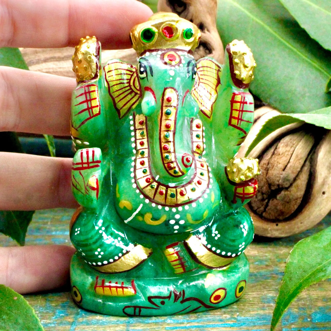 Hand Painted Jade Ganesha