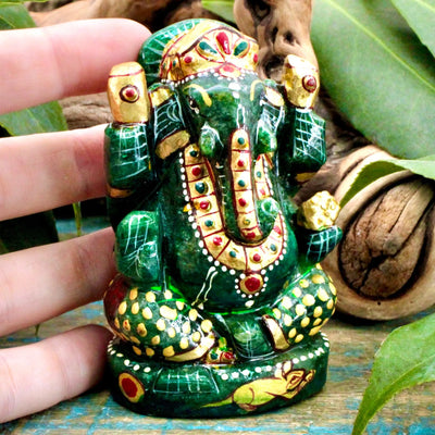 Hand Painted Jade Ganesha