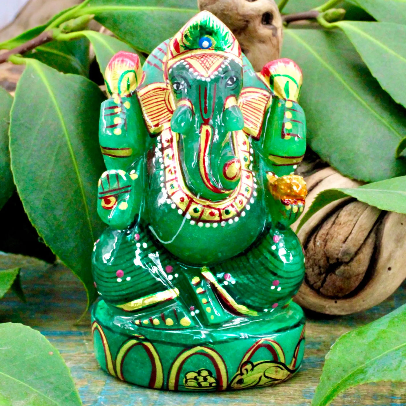 Hand Painted Jade Ganesha