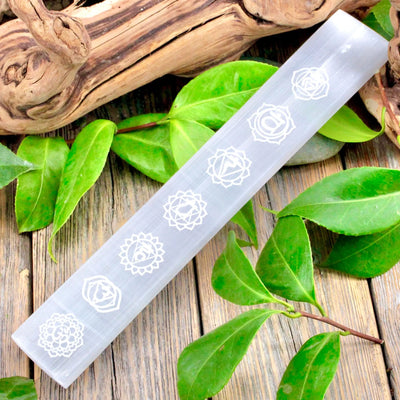 Etched Selenite Incense Holder