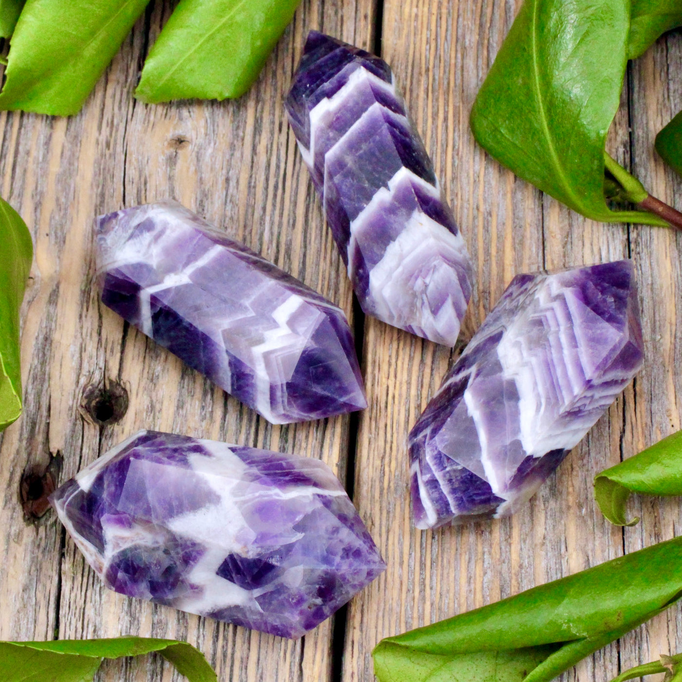 Chevron Amethyst Double Terminated Point