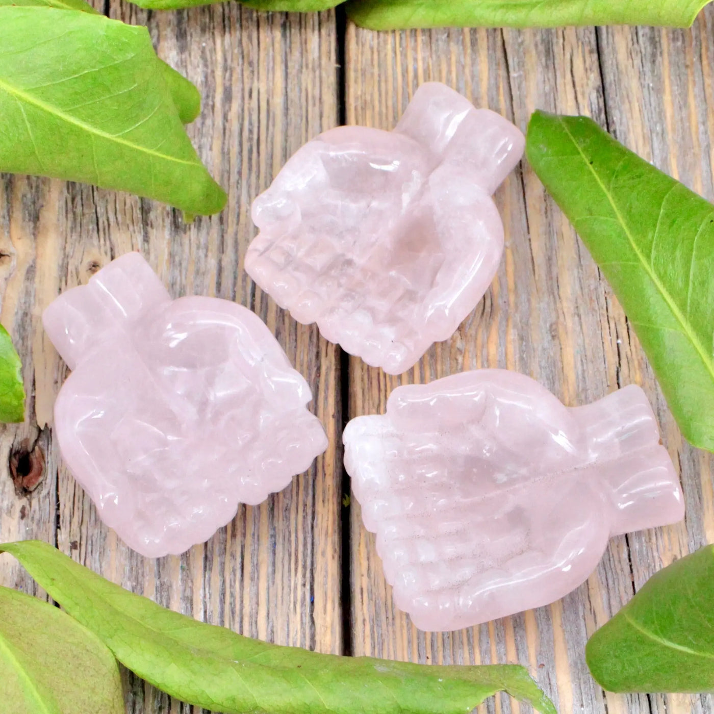 Rose Quartz Hands Carving