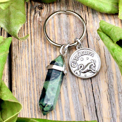 Kambaba Jasper Zodiac Key Ring - Capricorn