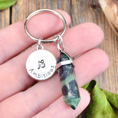 Kambaba Jasper Zodiac Key Ring - Capricorn