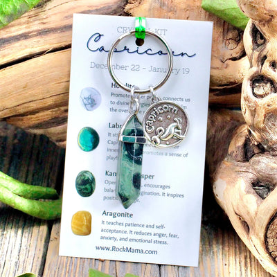 Kambaba Jasper Zodiac Key Ring - Capricorn