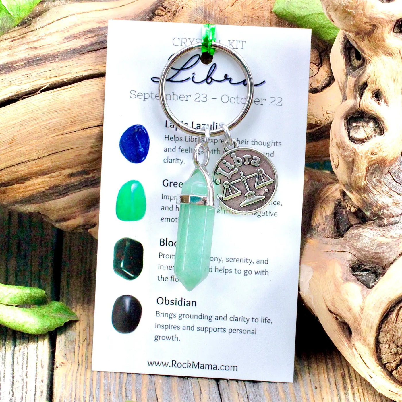 Green Aventurine Zodiac Key Ring - Libra