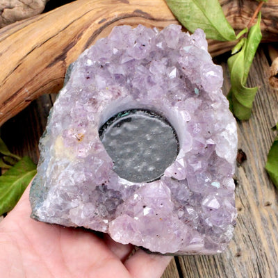 Amethyst Druzy Candle Holder