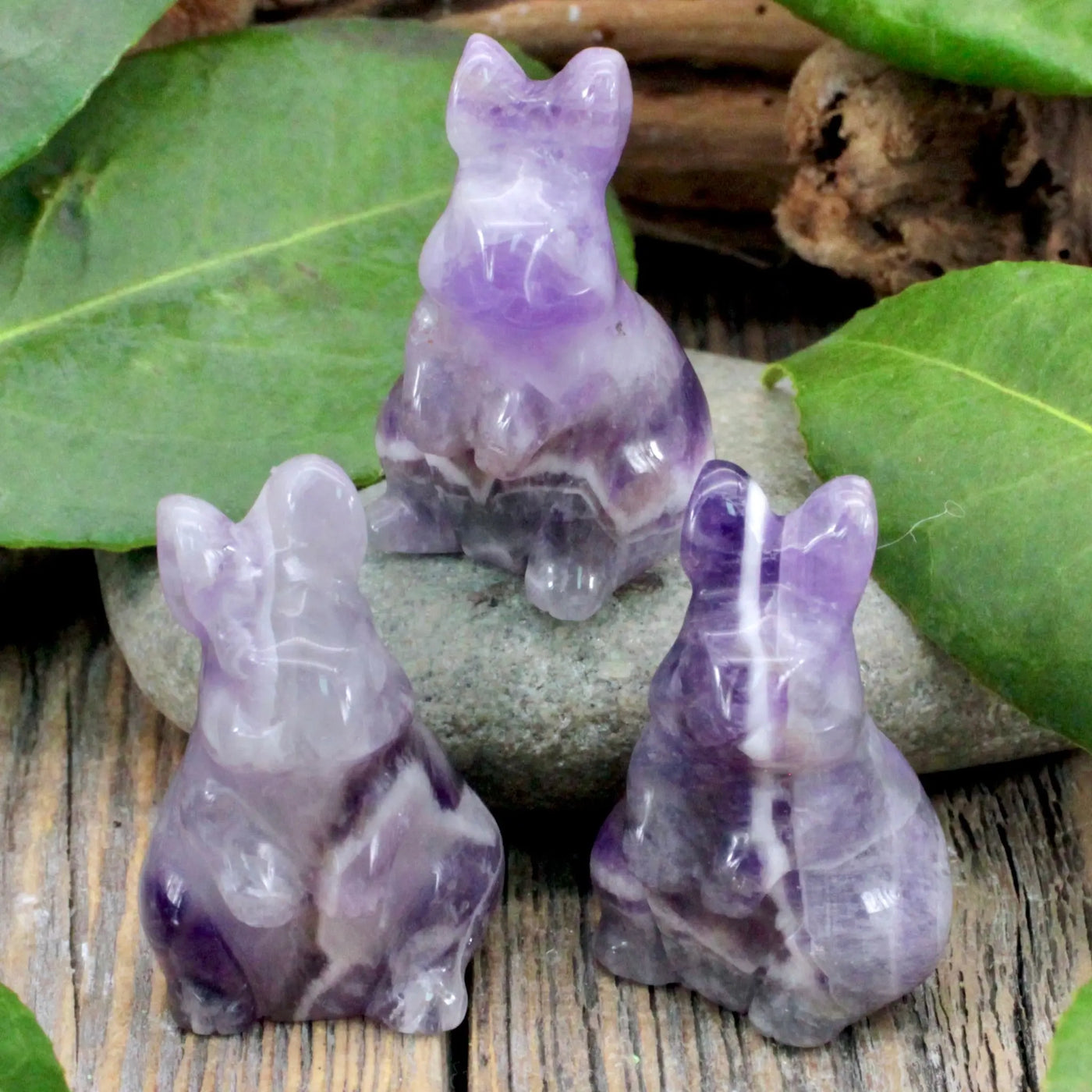 Chevron Amethyst Bunny - Small