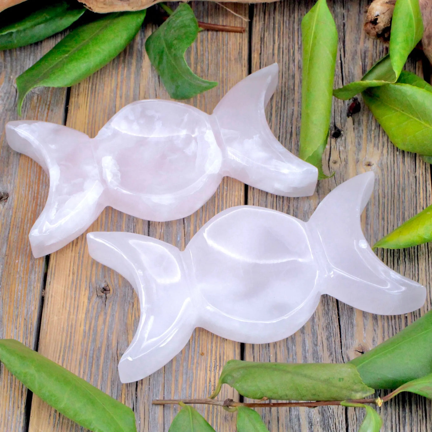 Rose Quartz Triple Moon Bowl